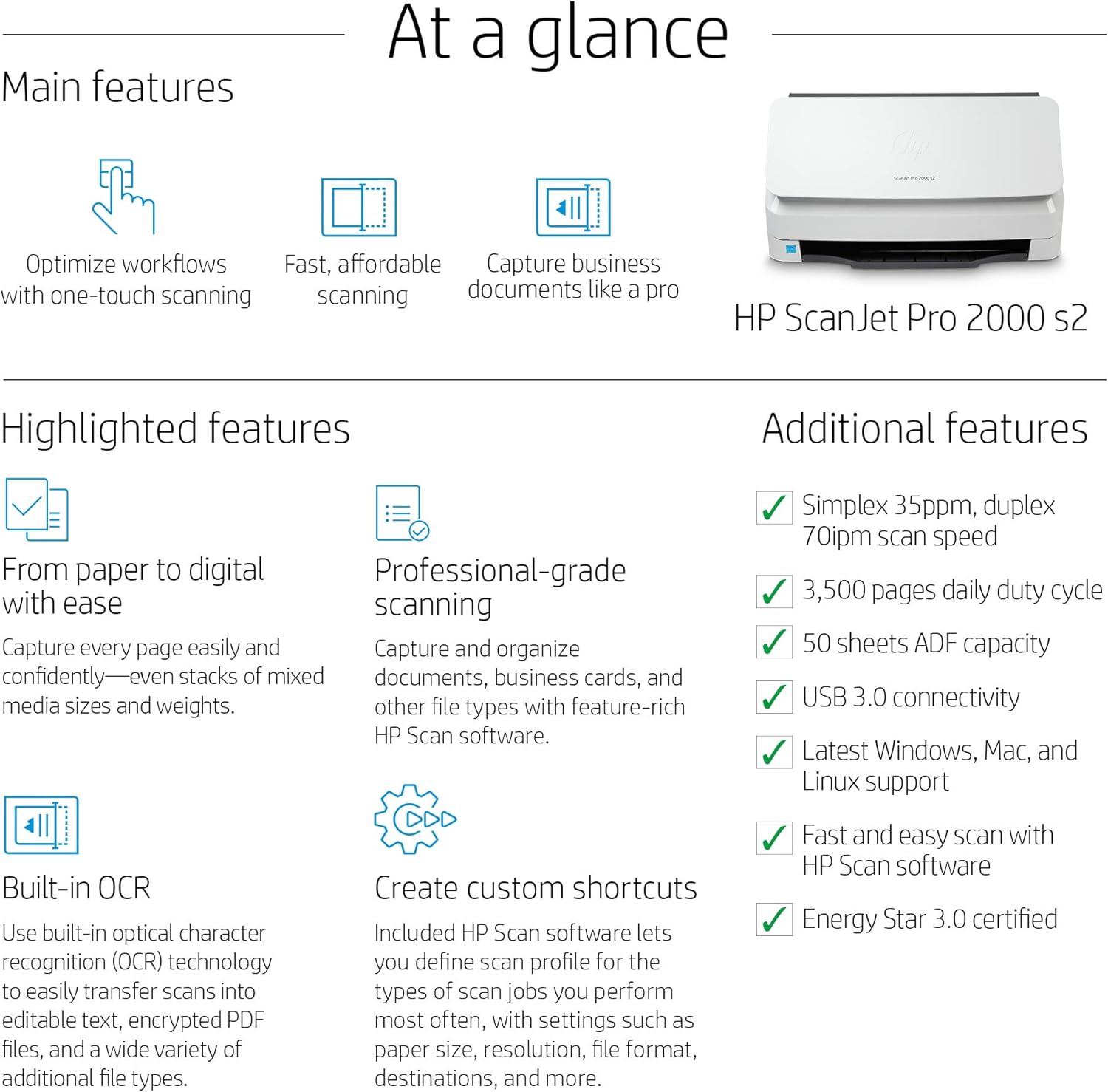 HP Scanjet Pro 2000 s2 Sheet-Feed Scanner (6FW06A) HP Scanjet Pro 2000 s2 Sheet-Feed Scanner (6FW06A)